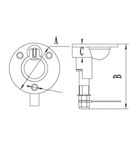 ROUND TURNING LOCK WITH LIFT RING-1388