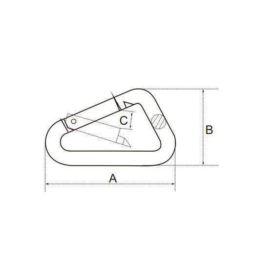 TRIANGLE SNAP HOOK AISI316, LARGE-2787